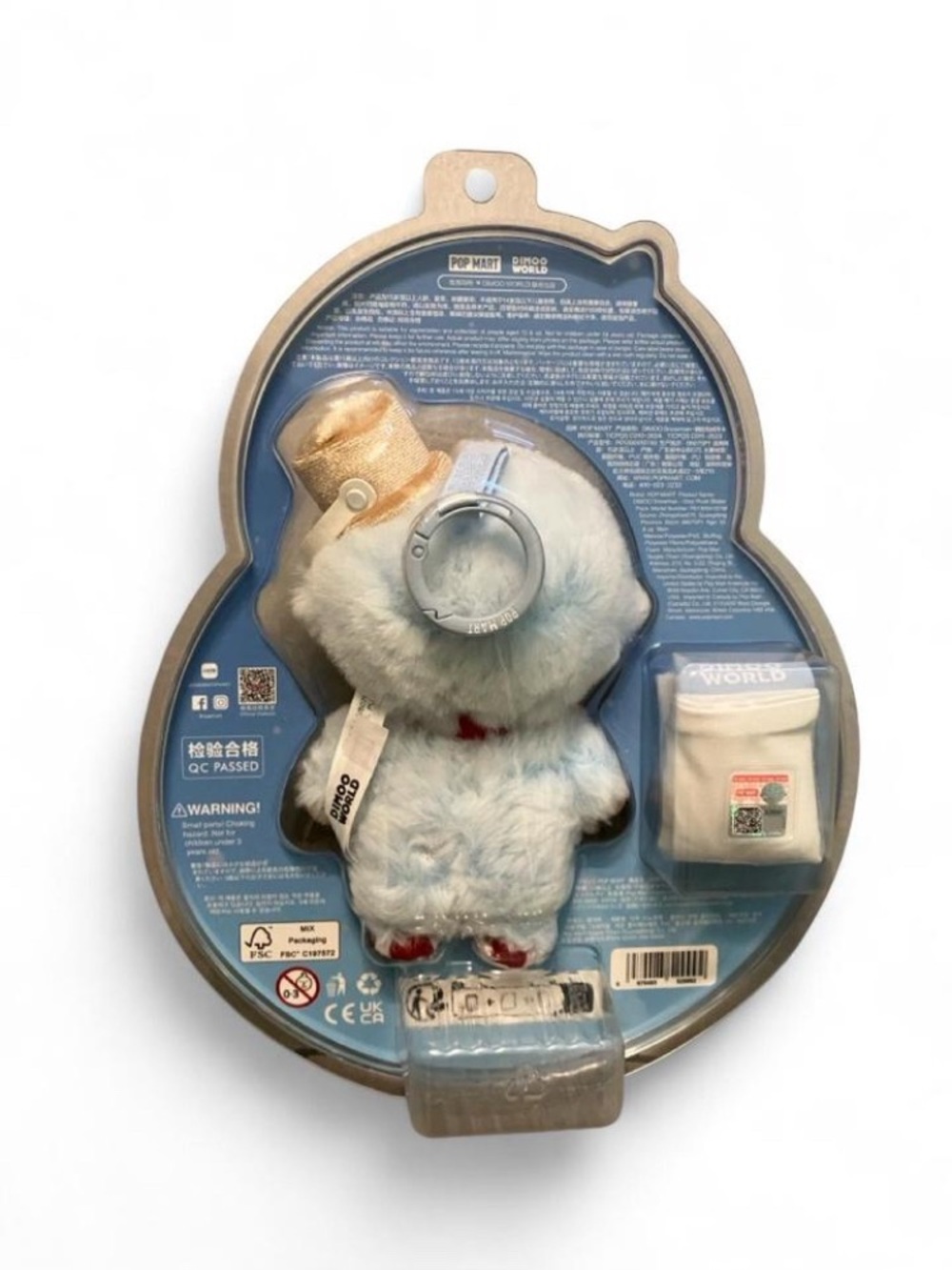 Pop Mart DIMOO Winter Snowman Vinyl Plush Pendant Blister Pack, NIB New Rare - Picture 2 of 6